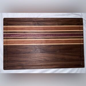 Handcrafted Striped Wood Cutting Board